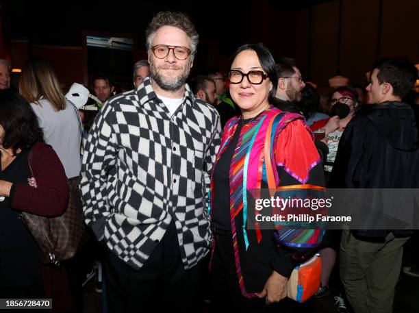 Seth Rogen and Ramsey Naito, President of Animation, Paramount and Nickelodeon Animation attend an LA Tastemaker Screening of "Teenage Mutant Ninja...