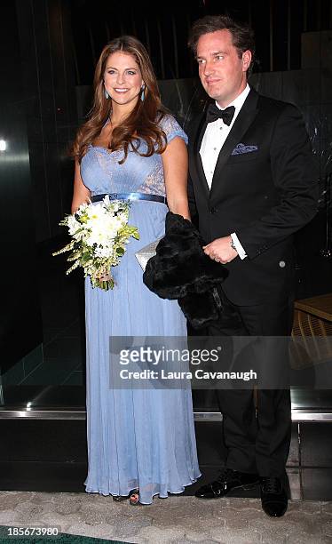 Princess Madeleine of Sweden and husband Christopher O'Neill attend the 2013 New York Green Summit and royal gala award dinner at Apella on October...
