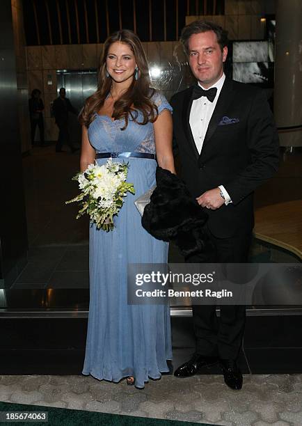 Princess Madeleine of Sweden and husband Christopher O'Neill attend the 2013 New York Green Summit and royal gala award dinner at Apella on October...