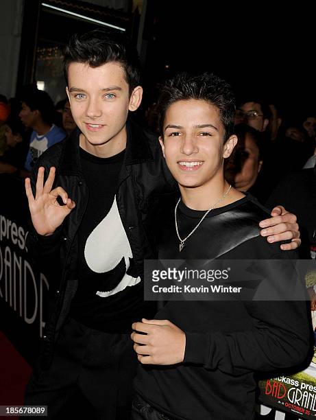 Actors Asa Butterfield and Aramis Knight arrive at the premiere of Paramount Pictures' "Jackass Presents: Bad Grandpa" at TCL Chinese Theatre on...
