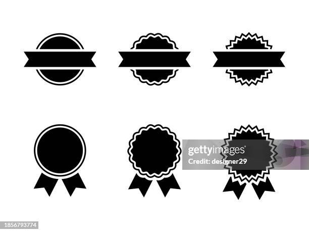quality badge set vector design. - vintage banner icon set stock illustrations