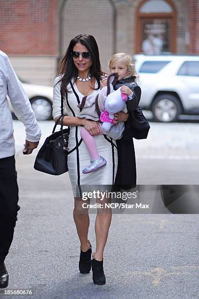 Personality Bethenny Frankel and Bryn Hoppy are seen on October 23, 2013 in New York City.