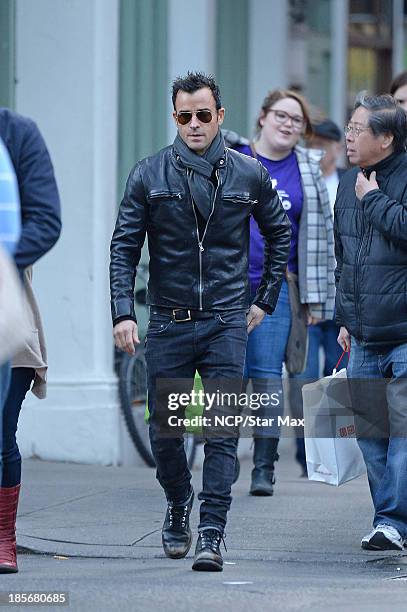 Actor Justin Theroux is seen on October 23, 2013 in New York City.