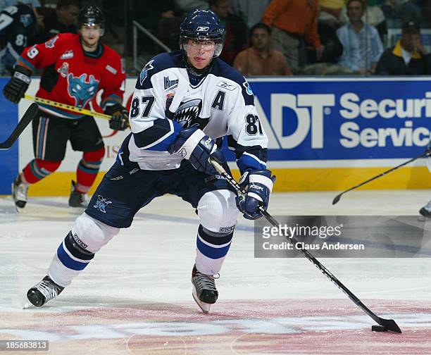 Sidney Crosby of the Rimouski Oceanic skates during the 2005 Mastercard Memorial Cup Tournament on May 22-29, 2005 in London, Ontario, Canada.