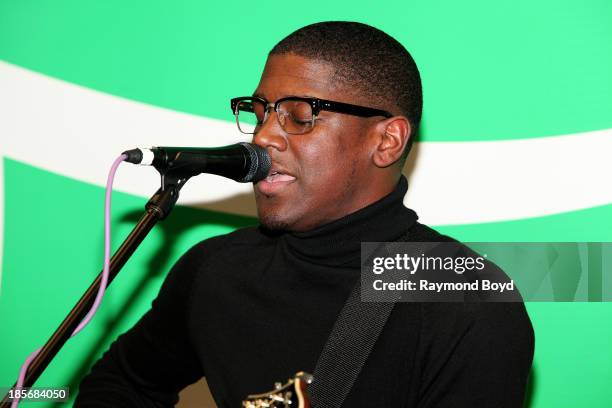 Singer, songwriter and producer Labrinth, performs in the KISS-FM "Sprite Lounge" in Chicago, Illinois on OCTOBER 18, 2013.
