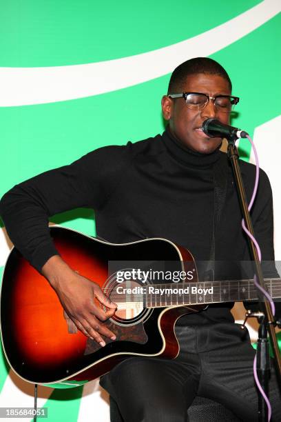 Singer, songwriter and producer Labrinth, performs in the KISS-FM "Sprite Lounge" in Chicago, Illinois on OCTOBER 18, 2013.