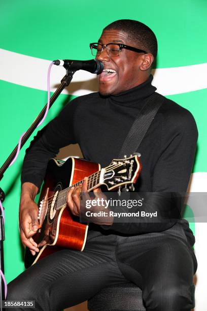 Singer, songwriter and producer Labrinth, performs in the KISS-FM "Sprite Lounge" in Chicago, Illinois on OCTOBER 18, 2013.