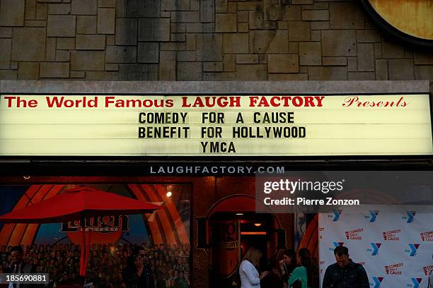 External view of the 10th annual "Comedy For A Cause" benefiting The Hollywood Wilshire YMCA at The Laugh Factory on October 22, 2013 in West...