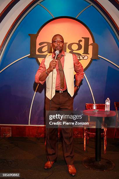 Actor Lowell Sanders performs at the 10th annual "Comedy For A Cause" benefiting The Hollywood Wilshire YMCA at The Laugh Factory on October 22, 2013...