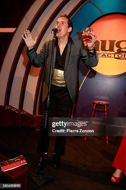 Scott Robinson of Kate Flannery and The Lampshades performs on stage at the 10th annual "Comedy For A Cause" benefiting The Hollywood Wilshire YMCA...