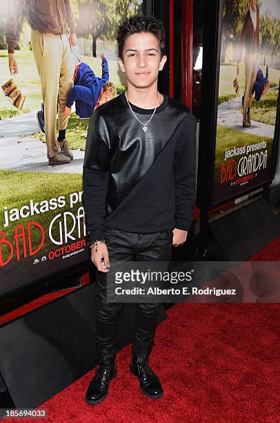 Actor Aramis Knight arrives to the premiere of Paramount Pictures' "Jackass Presents: Bad Grandpa" on October 23, 2013 in Hollywood, California.
