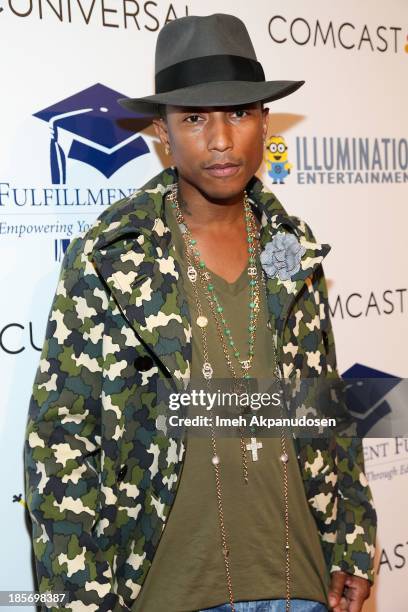 Singer/songwriter Pharrell Williams attends the STARS 2013 Benefit Gala By The Fulfillment Fund at The Beverly Hilton Hotel on October 23, 2013 in...