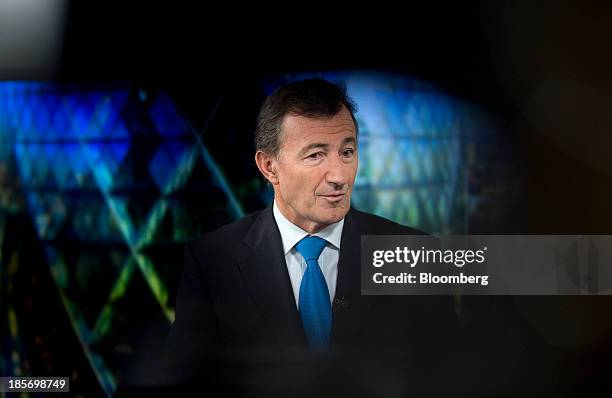 Bernard Charles, chief executive officer of Dassault Systemes SA, speaks during a Bloomberg Television interview in London, U.K., on Thursday, Oct....