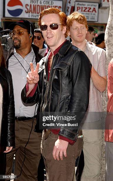 Actor Damian Lewis attends a ceremony honoring actor Morgan Freeman with a star on the Hollywood Walk of Fame on March 18, 2003 in Hollywood,...