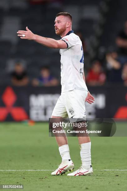 Ryan Tunnicliffe of United reacts during the A-League Men round eight match between Western Sydney Wanderers and Adelaide United at CommBank Stadium,...