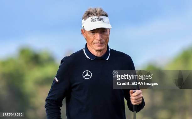 Bernhard Langer at the 18th green during the final round of the PNC Championship at the Ritz-Carlton Golf Club in Orlando, Florida. Bernhard Langer,...