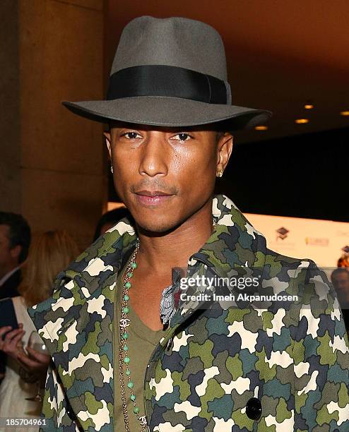 Singer/songwriter Pharrell Williams attends the STARS 2013 Benefit Gala By The Fulfillment Fund at The Beverly Hilton Hotel on October 23, 2013 in...