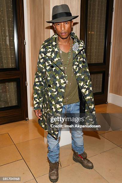 Singer/songwriter Pharrell Williams attends the STARS 2013 Benefit Gala By The Fulfillment Fund at The Beverly Hilton Hotel on October 23, 2013 in...