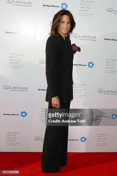Model Veronica Webb attends the VIP reception and viewing for The Fashion World of Jean Paul Gaultier: From the Sidewalk to the Catwalk at the...