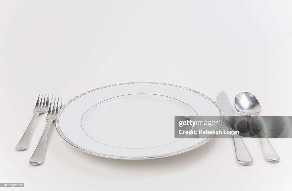 Dinner plate, place setting.