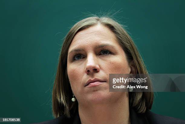 Corporate counsel for Equifax Workforce Solutions Lynn Spellecy testifies during a hearing on implementation of the Affordable Care Act before the...