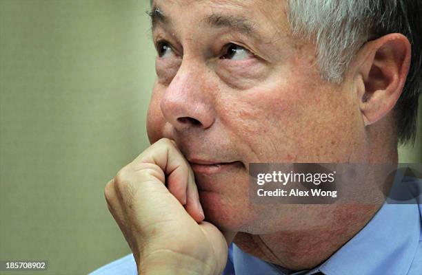 Committee chairman Rep. Fred Upton waits for the beginning of a hearing on implementation of the Affordable Care Act before the House Energy and...