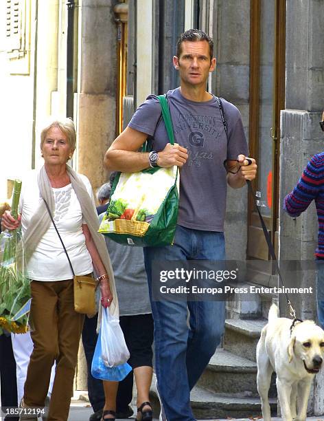 Inaki Urdangarin and his mother Claire Liaebert are seen on September 27, 2013 in Geneva, Switzerland.