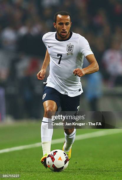 Andros Townsend of England in action during the FIFA 2014 World Cup Qualifying Group H match between England and Poland at Wembley Stadium on October...