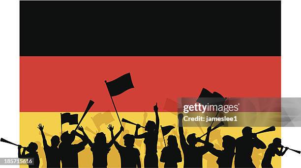 german soccer fans - vuvuzela stock illustrations