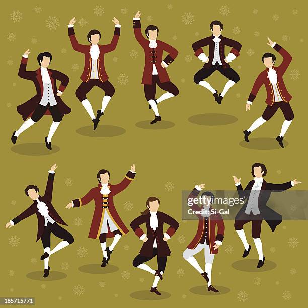 illustrazioni stock, clip art, cartoni animati e icone di tendenza di dieci lords un salti e del movimento - decimo giorno di natale