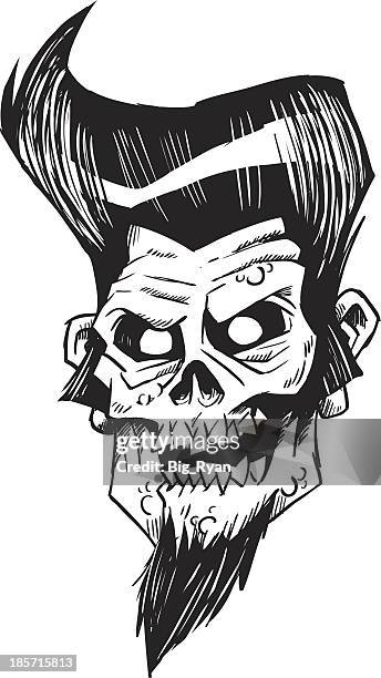 rockabilly zombie - rockabilly stock-grafiken, -clipart, -cartoons und -symbole