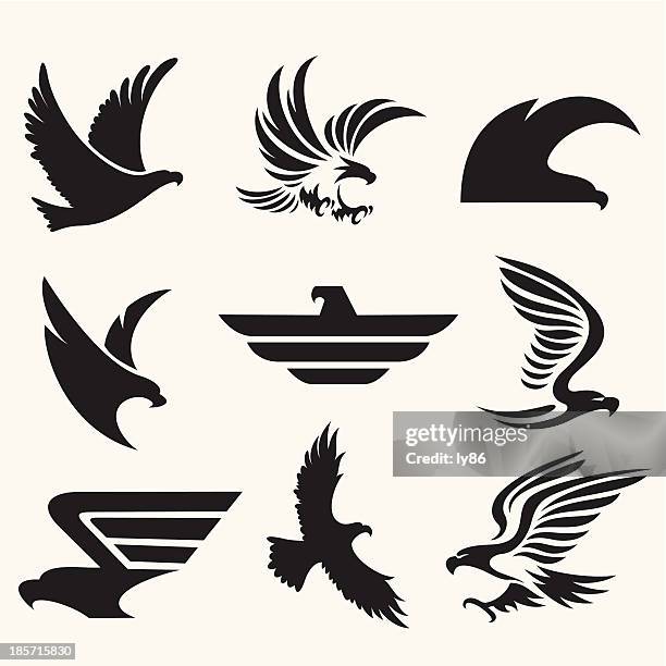 eagle symbole - bald eagle stock-grafiken, -clipart, -cartoons und -symbole