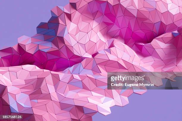 innovative materials. digitally generated image of futuristic wavy surface consisting of hexagons - block chain stock pictures, royalty-free photos & images