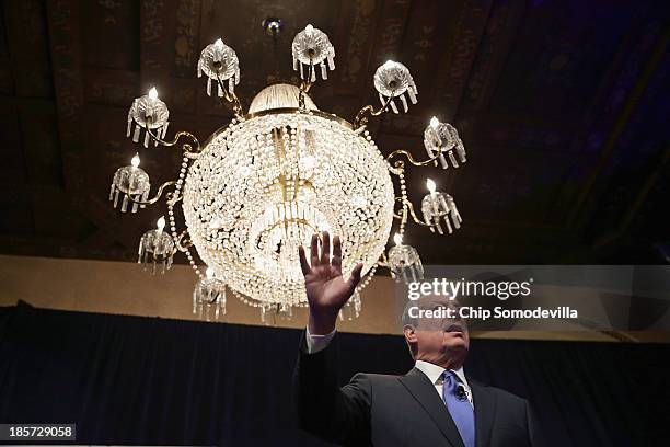 Former Vice President Al Gore addresses a conference commemorating the 10th anniversary of the Center for American Progress in the Astor Ballroom of...