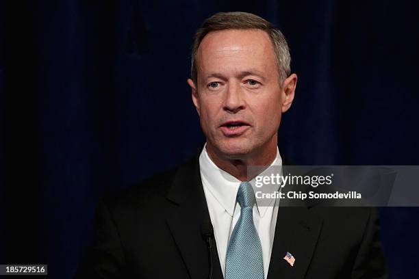 Maryland Gov. Martin O'Malley addresses a conference commemorating the 10th anniversary of the Center for American Progress in the Astor Ballroom of...