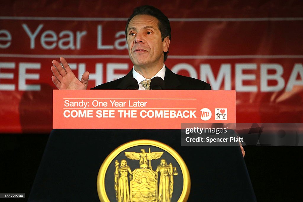 New York Governor Cuomo Makes Announcement Regarding Superstorm Sandy And Tourism