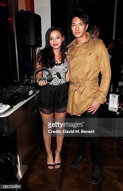 Leah Weller and Natt Weller attend the launch of the W Republic of Verbier takeover at W London - Leicester Square on October 24, 2013 in London,...