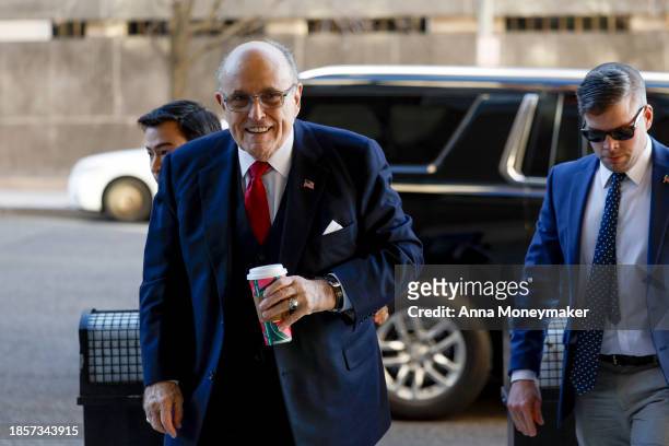 Rudy Giuliani , the former personal lawyer for former U.S. President Donald Trump, arrives to the E. Barrett Prettyman U.S. District Courthouse on...