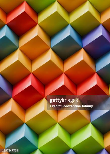 vibrant colorful geometric shapes background - holprig stock-fotos und bilder