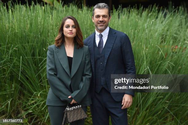 Italian actors Matilde Gioli and Luca Argentero during the photocall of the TV series Rai Doc 3 in viale mazzini. Rome , December 15th, 2023