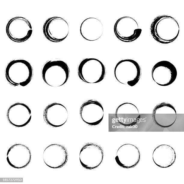 circle. geometric shape design elements in doodle style - collect icon stock illustrations