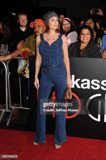 Actress Georgina Cates arrives at the Los Angeles premiere of 'Jackass Presents: Bad Grandpa' at TCL Chinese Theatre on October 23, 2013 in...