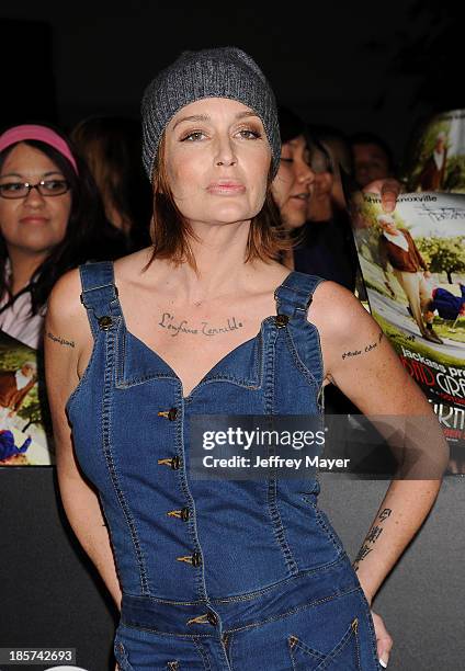 Actress Georgina Cates arrives at the Los Angeles premiere of 'Jackass Presents: Bad Grandpa' at TCL Chinese Theatre on October 23, 2013 in...