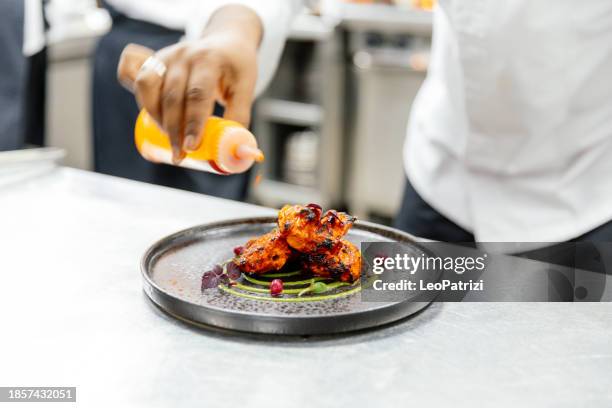 professional chef cooking indian food - indiase gerechten stockfoto's en -beelden