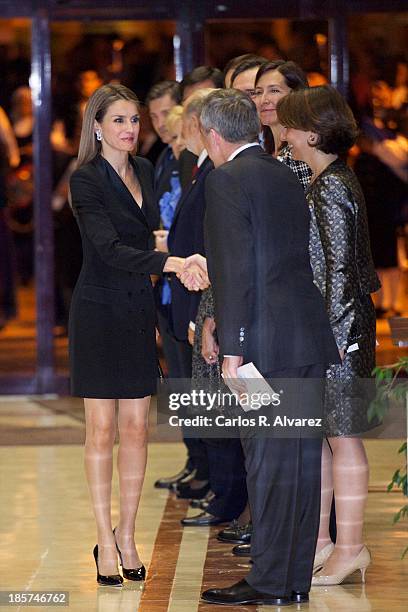 Prince Felipe of Spain and Princess Letizia of Spain attend "XXII Musical Week" closing concert at the Principe Felipe Auditorium during the "Prince...