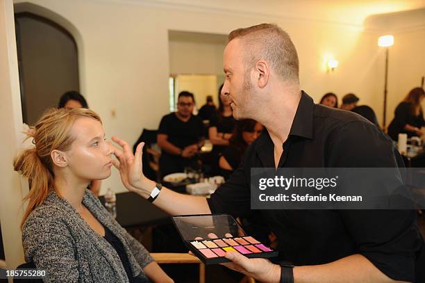 General view of atmosphere at the CFDA/Vogue Fashion Fund Fashion Show Backstage Beauty by MAC Cosmetics and Living Proof at Chateau Marmont on...