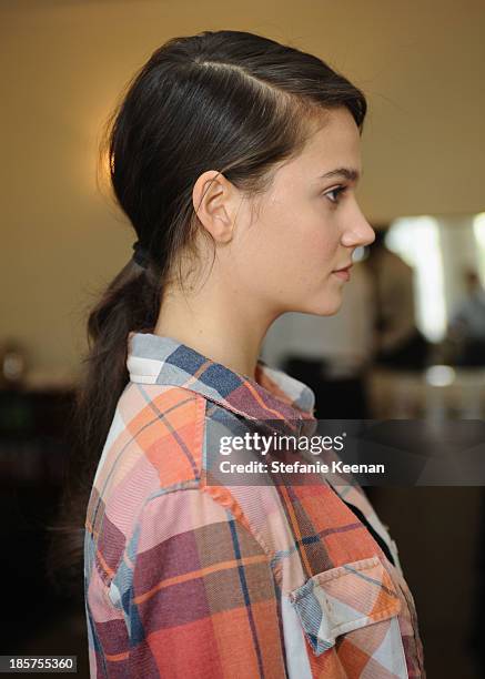 General view of atmosphere at the CFDA/Vogue Fashion Fund Fashion Show Backstage Beauty by MAC Cosmetics and Living Proof at Chateau Marmont on...