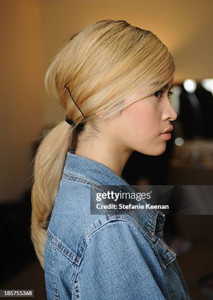 General view of atmosphere at the CFDA/Vogue Fashion Fund Fashion Show Backstage Beauty by MAC Cosmetics and Living Proof at Chateau Marmont on...