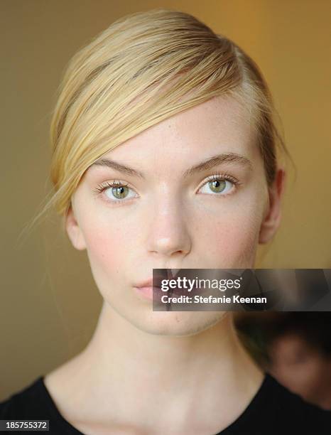 General view of atmosphere at the CFDA/Vogue Fashion Fund Fashion Show Backstage Beauty by MAC Cosmetics and Living Proof at Chateau Marmont on...