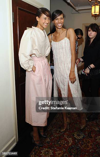 General view of atmosphere at the CFDA/Vogue Fashion Fund Fashion Show Backstage Beauty by MAC Cosmetics and Living Proof at Chateau Marmont on...